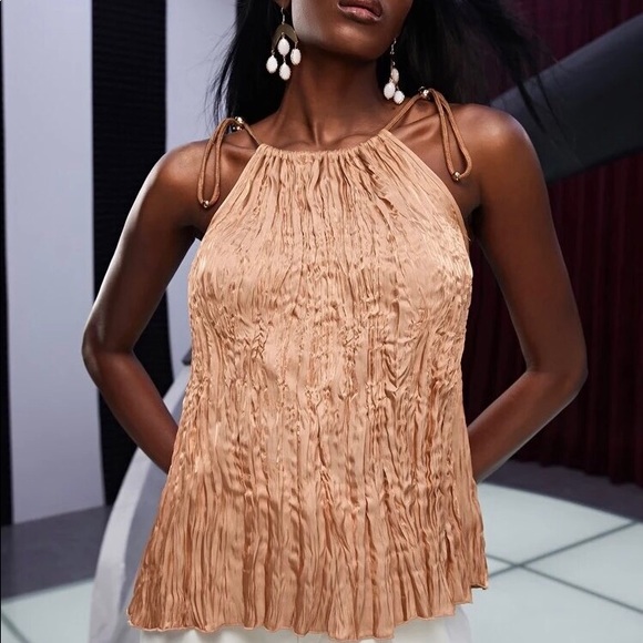 SHEIN Ruched Drawstring Halter - Picture 3 of 7